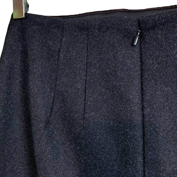 Club Monaco Collection Wool Genuine Calf Hair Leather Lana Skirt Burgundy Size 4 - Picture 5 of 8